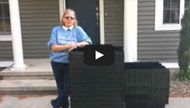 Woman Leaning Against Of BungoBox Boxes